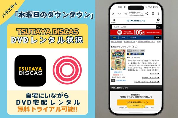 TSUTAYA DISCAS配信状況画像.　水曜日のダウンタウン